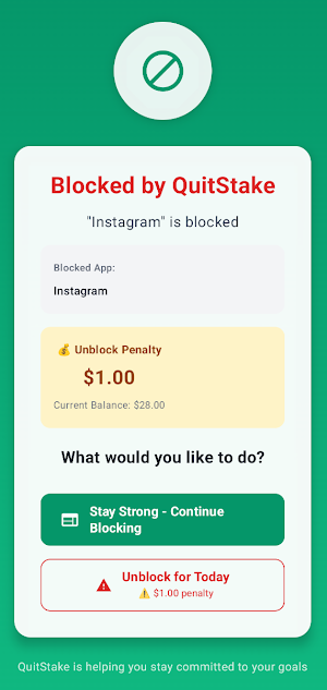 QuitStake Screenshot 2