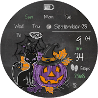 BFF77- Halloween Cat & Pumpkin