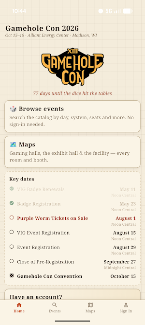 Gamehole Con Companion Screenshot 0