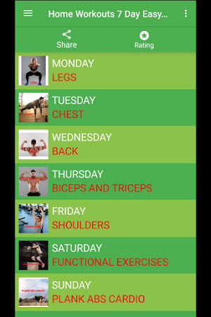 Home Workouts 7 Day Easy Exerc Screenshot 0