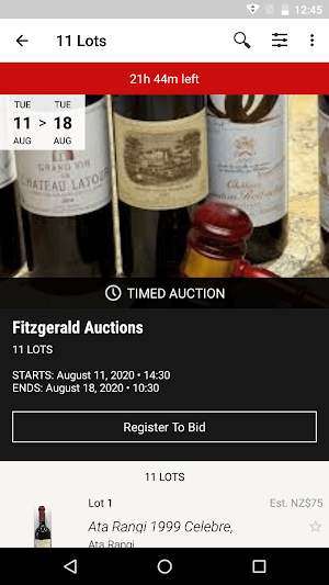 Fitzgerald Wine Auctions Screenshot 1