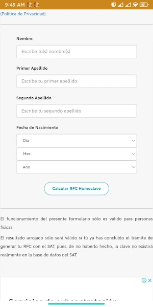 RFC con Homoclave Consulta Screenshot 2