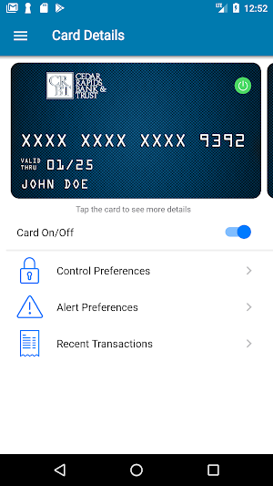 CRBT Card Control Screenshot 0