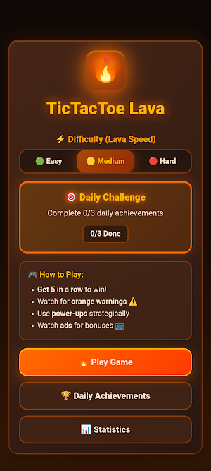Tic Tac Toe Lava Screenshot 0