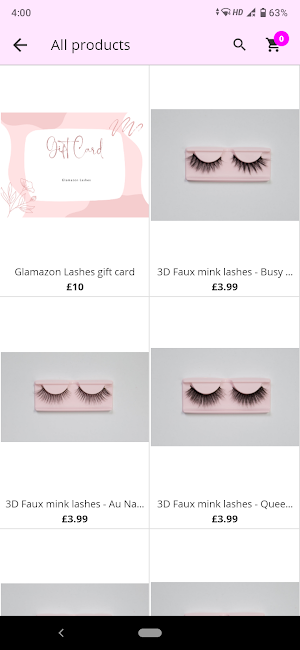 Glamazon Lashes Store Screenshot 2