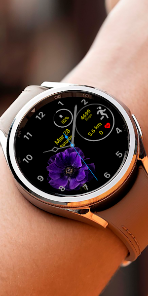 Amoled Flowers Watch face Screenshot 1