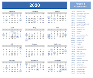 2020 World Public Holiday Calendar Screenshot 1