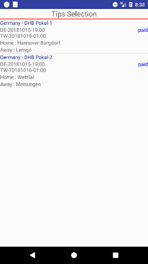 Handball Prediction Screenshot 1
