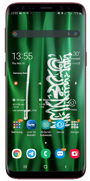 Saudi Arabia Flag Waving Live Wallpaper Screenshot 2