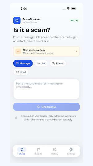 ScamChecker: Scam & Link Check Screenshot 0