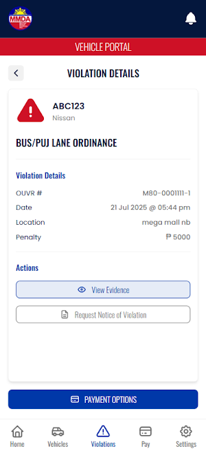 MMDA Vehicle Management Portal Screenshot 3