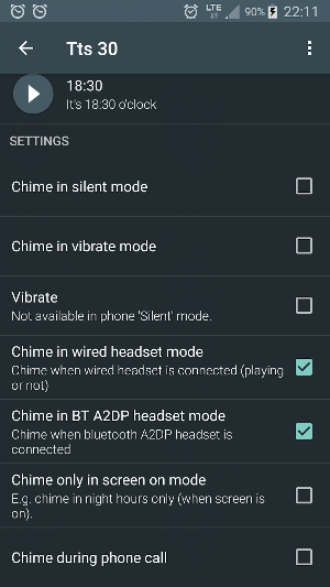 Hourly chime Screenshot 3