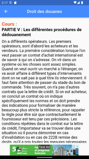 Cours de Droit des Douanes Screenshot 1