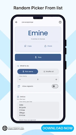 Random Number Generator & Dice Screenshot 2