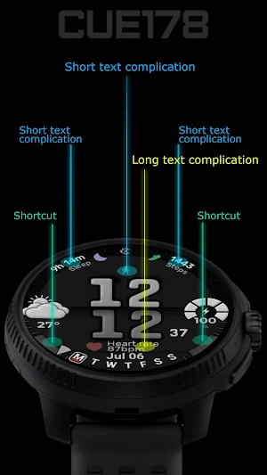 Digital Watch Face CUE178 Screenshot 2