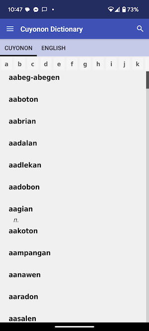 Cuyonon-English Dictionary Screenshot 0
