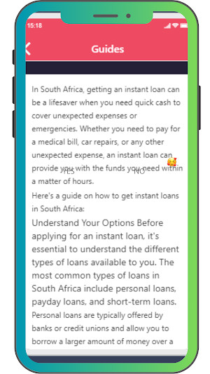 InstantLoan Guide South Africa Screenshot 1