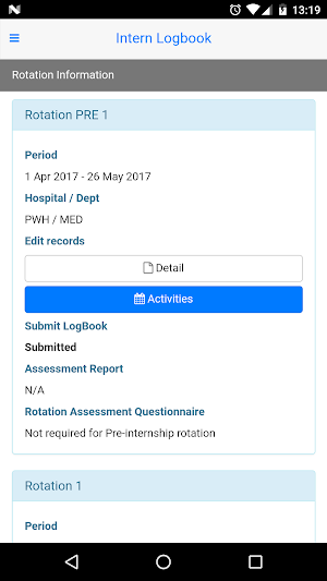Medical Intern Logbook Screenshot 2