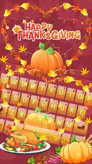 Heart Thanksgiving Keyboard Theme Screenshot 2