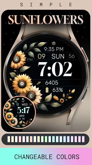 Simple Sunflowers watch face Screenshot 2