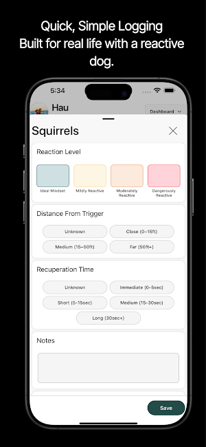 Reacpaw: Reactive Dog Tracker Screenshot 2