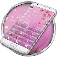 Dialer theme Pink Flower Glass