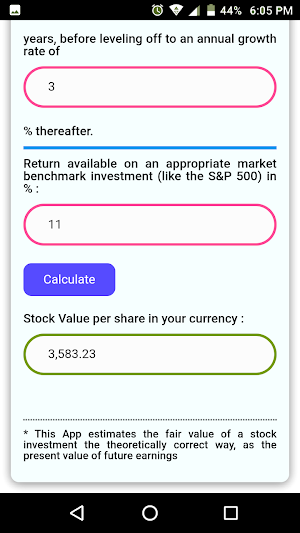 Discounted Cash Flows Calculator Screenshot 3