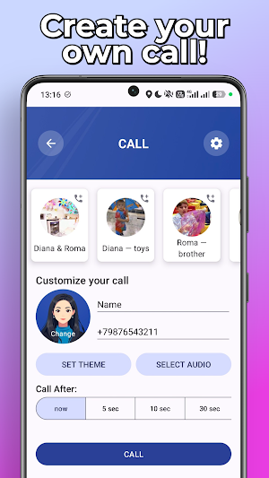 Diana & Roma Fake Call & Chat Screenshot 3