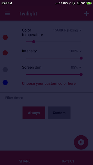 Twilight Blue Light Filter Screenshot 3