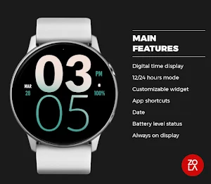 Snow Large Watch Face Screenshot 1