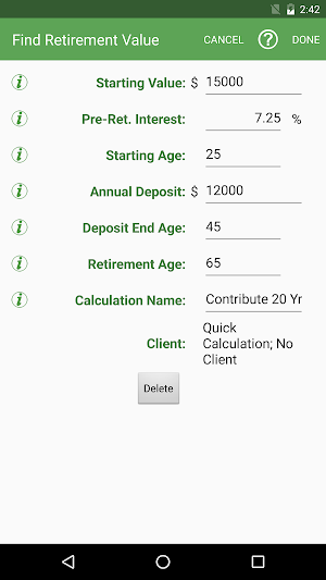 Savings Estimator Screenshot 1