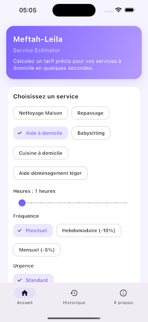 Meftah-Leila Estimator Screenshot 1