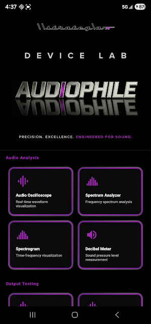 DeviceLab Audiophile Screenshot 0