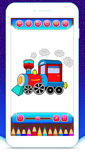 Train Coloring Book & Drawing Game Screenshot 2