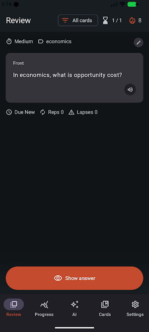 Flashcards Open Source App Screenshot 0