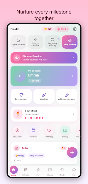 Pinklet Period & Cycle Tracker Screenshot 2