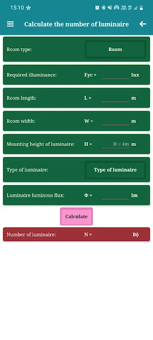 Lighting Caculator Screenshot 2