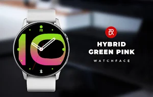 Hybrid Green Pink Watch Face Screenshot 0