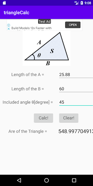 An area of a triangle calculat Screenshot 0