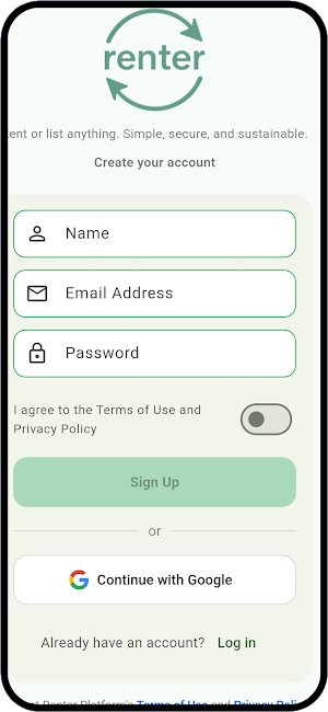 Renter Platform Screenshot 0