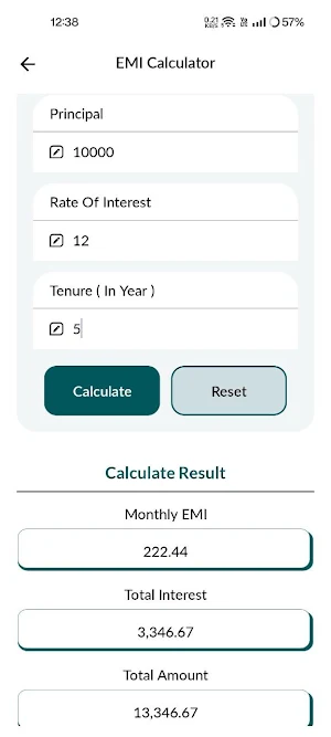 LoanCap - EMI Loan Calculator Screenshot 1