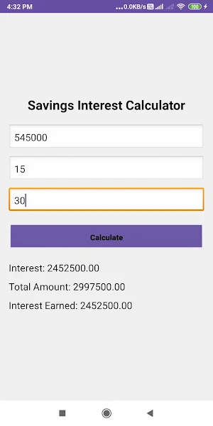Savings Interest Calculator Screenshot 2