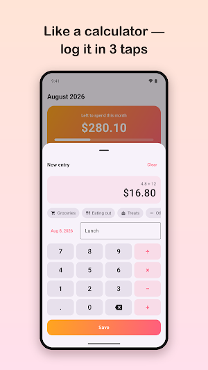 Foodget: Food Budget Tracker Screenshot 1