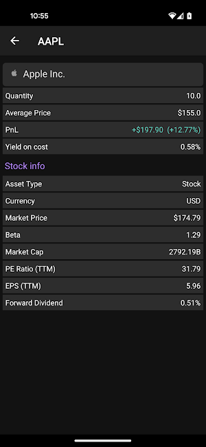 MultiPortfolio - Track assets Screenshot 3