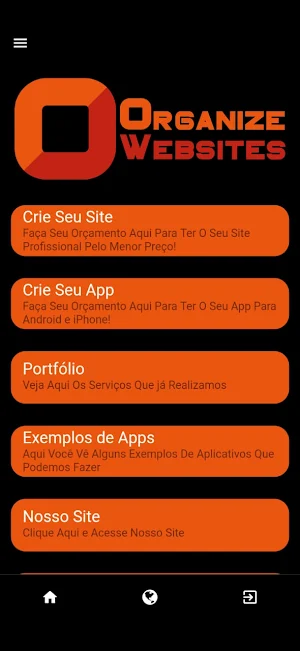 Organize Websites - Crie seu site e aplicativos Screenshot 1