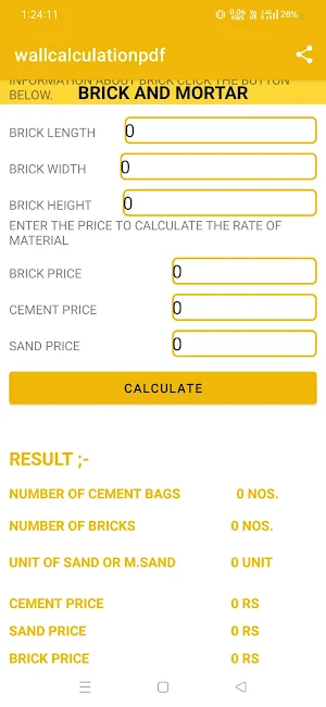construction brick calculator Screenshot 2