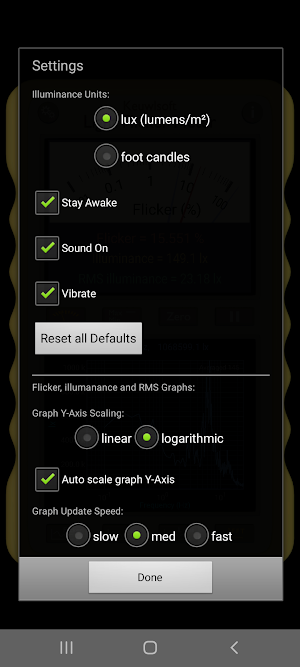 Light Flicker Meter Screenshot 3