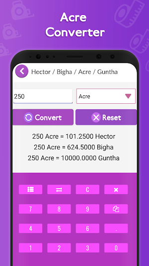 Hectare, Acre , Bigha , Guntha Converter Screenshot 2
