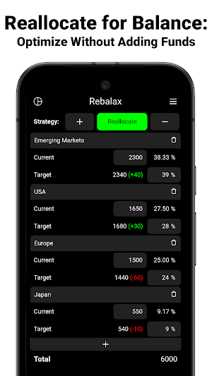 Rebalax: Portfolio Rebalancing Screenshot 2
