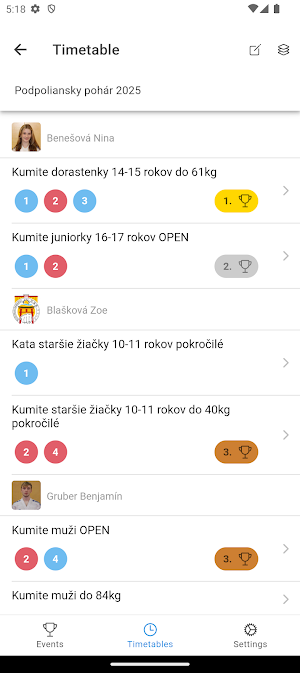 Súťaže KARATE mobile Screenshot 0